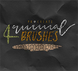 极品Procreate笔刷－4支裂缝纹理效果：Procreate Brush Box Vol 05